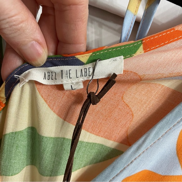 NWT Abel the Label Anthropologie Hilda Floral Maxi Dress Smocked Waist Size L - Picture 8 of 14